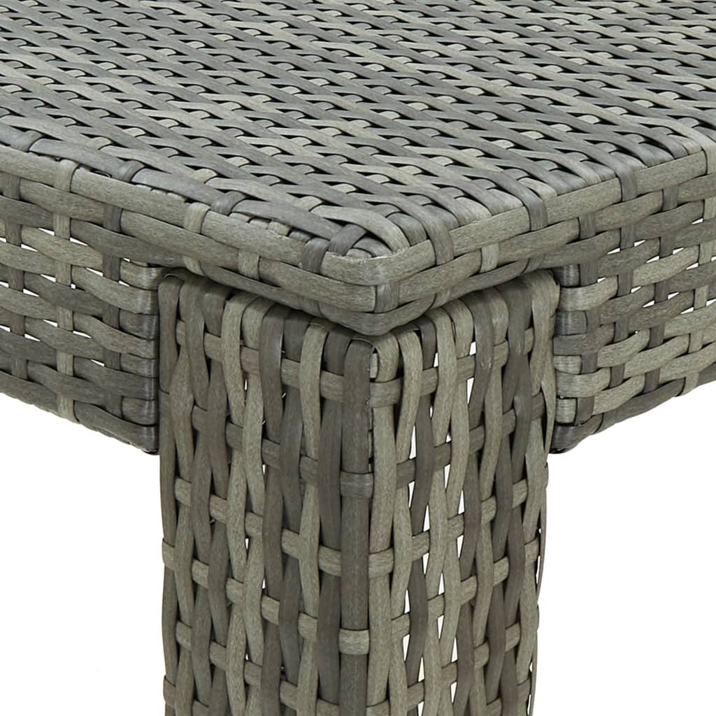 Patio Bar Table Gray 23.8"x23.8"x43.5" Poly Rattan