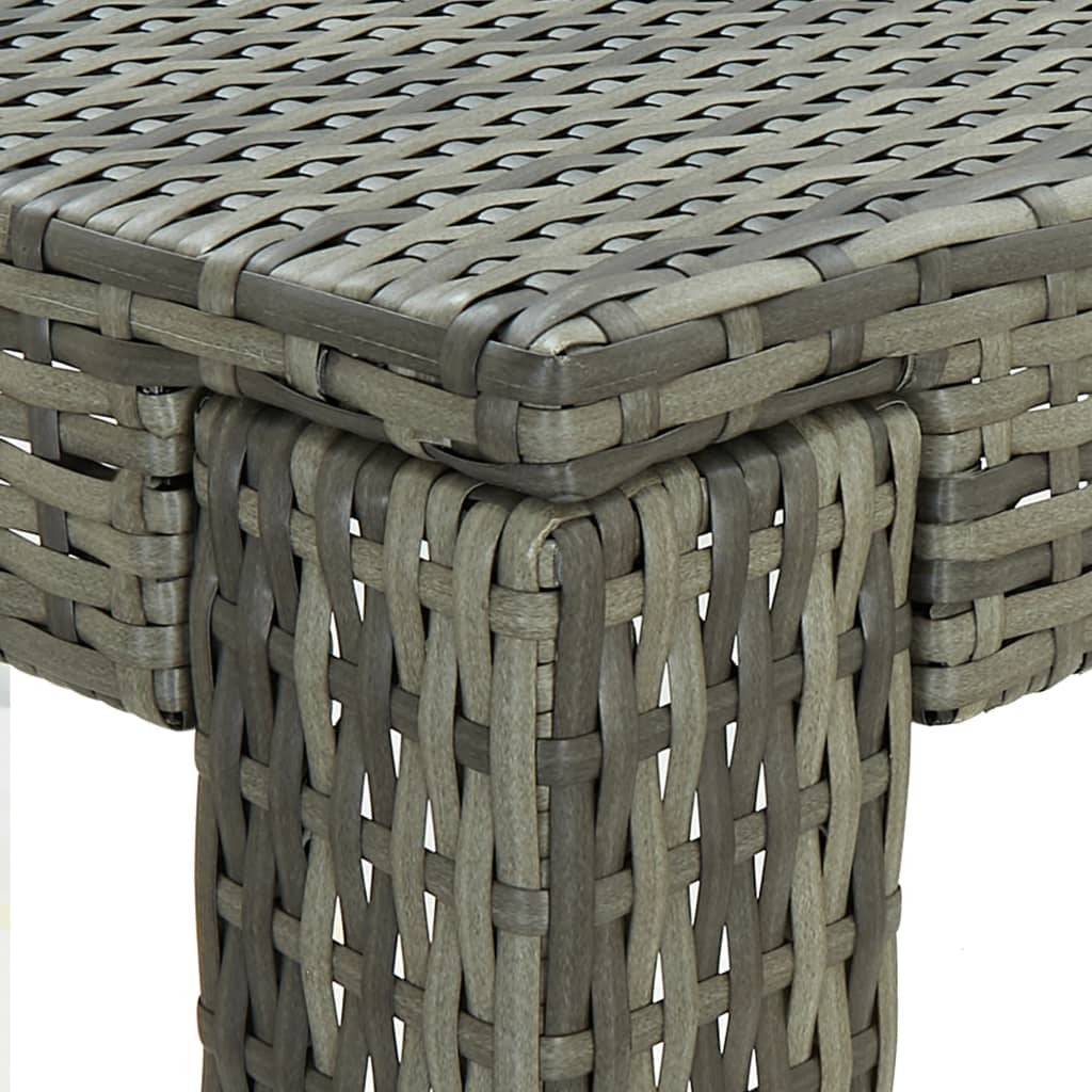 Patio Bar Table Gray 39.4"x23.8"x43.5" Poly Rattan