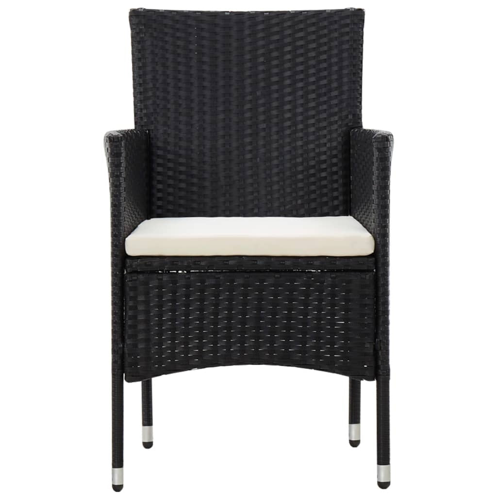 5 Piece Patio Lounge Set With Cushions Poly Rattan Black
