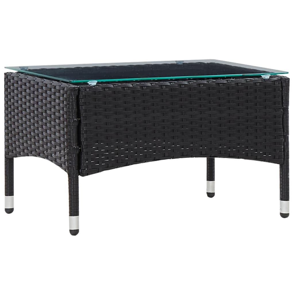 5 Piece Patio Lounge Set With Cushions Poly Rattan Black