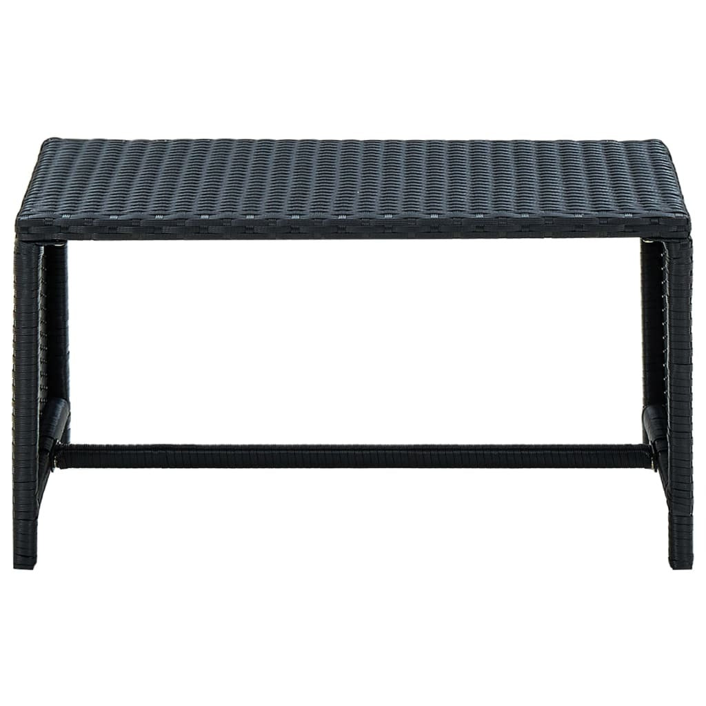 4 Piece Patio Lounge Set with Cushions Poly Rattan Black