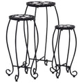 Mosaic Tables 3 pcs Black and White Ceramic