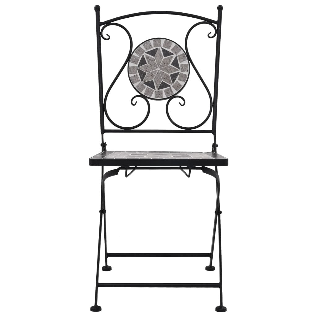Mosaic Bistro Chairs 2 pcs Gray