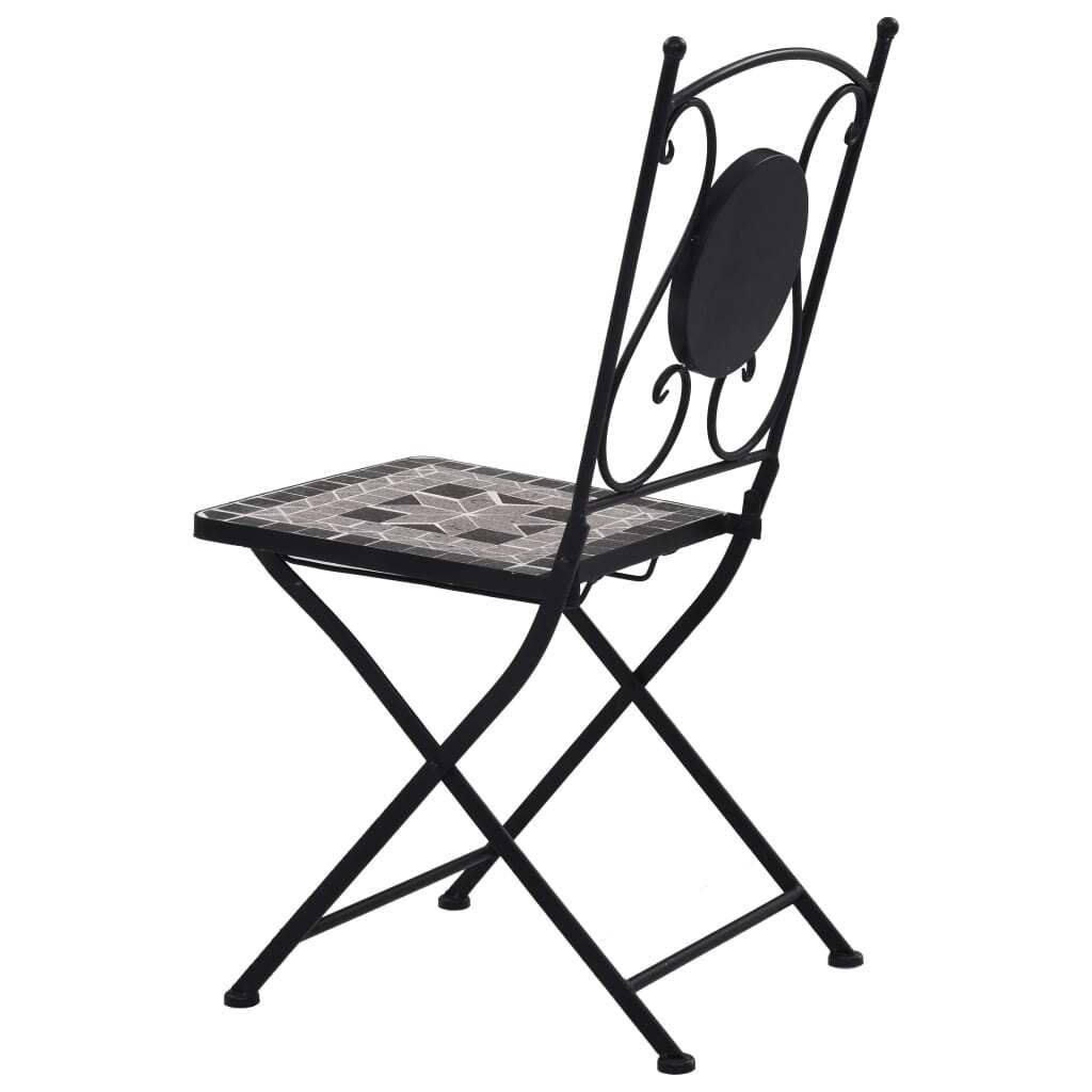Mosaic Bistro Chairs 2 pcs Gray