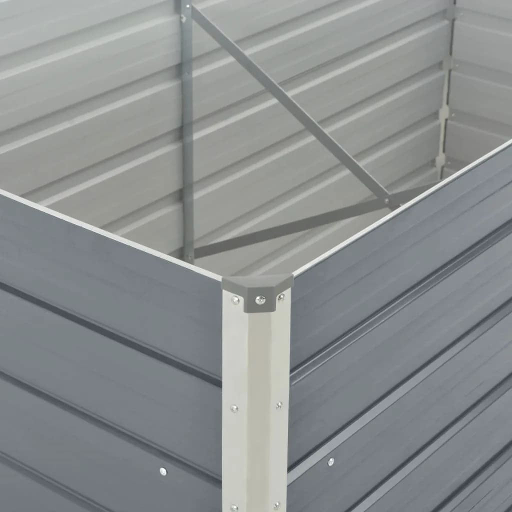 Raised Garden Bed 63"x31.5"x17.7" Galvanized Steel Gray