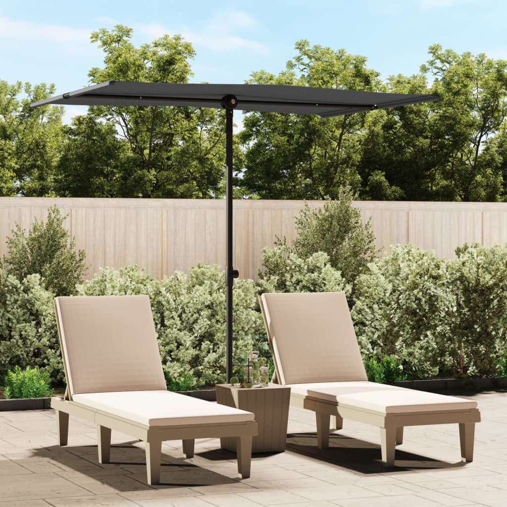 Garden Parasol with Aluminum Pole 6.6'x4.9'Anthracite