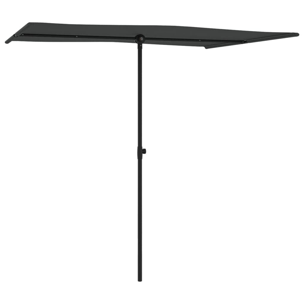 Garden Parasol with Aluminum Pole 6.6'x4.9'Anthracite