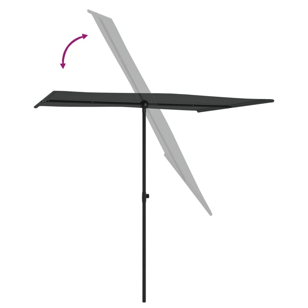 Garden Parasol with Aluminum Pole 6.6'x4.9'Anthracite