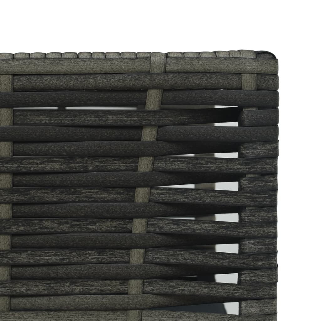 3 Piece Bistro Set with Cushions Poly Rattan Gray