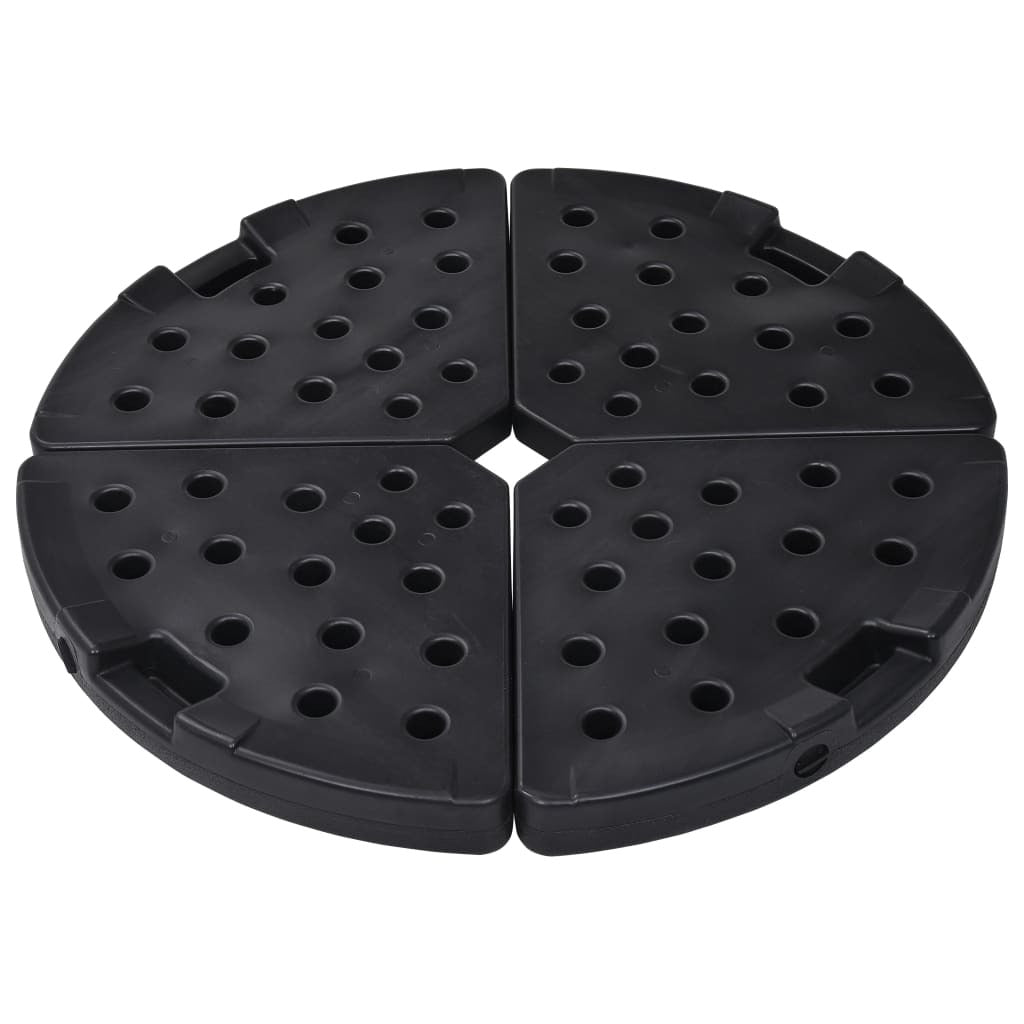 Umbrella Base Fan-shaped 4 pcs Black
