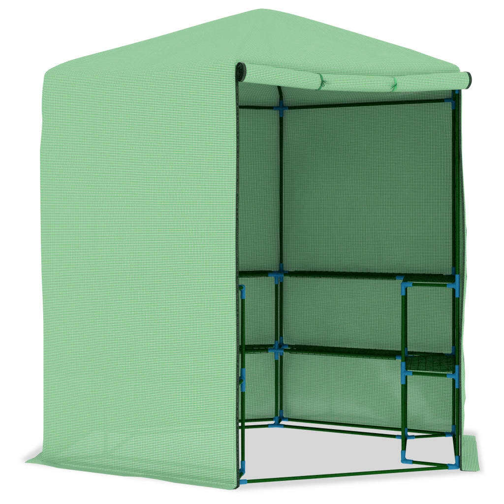 Greenhouse with Shelves Steel 89.4"x87.8