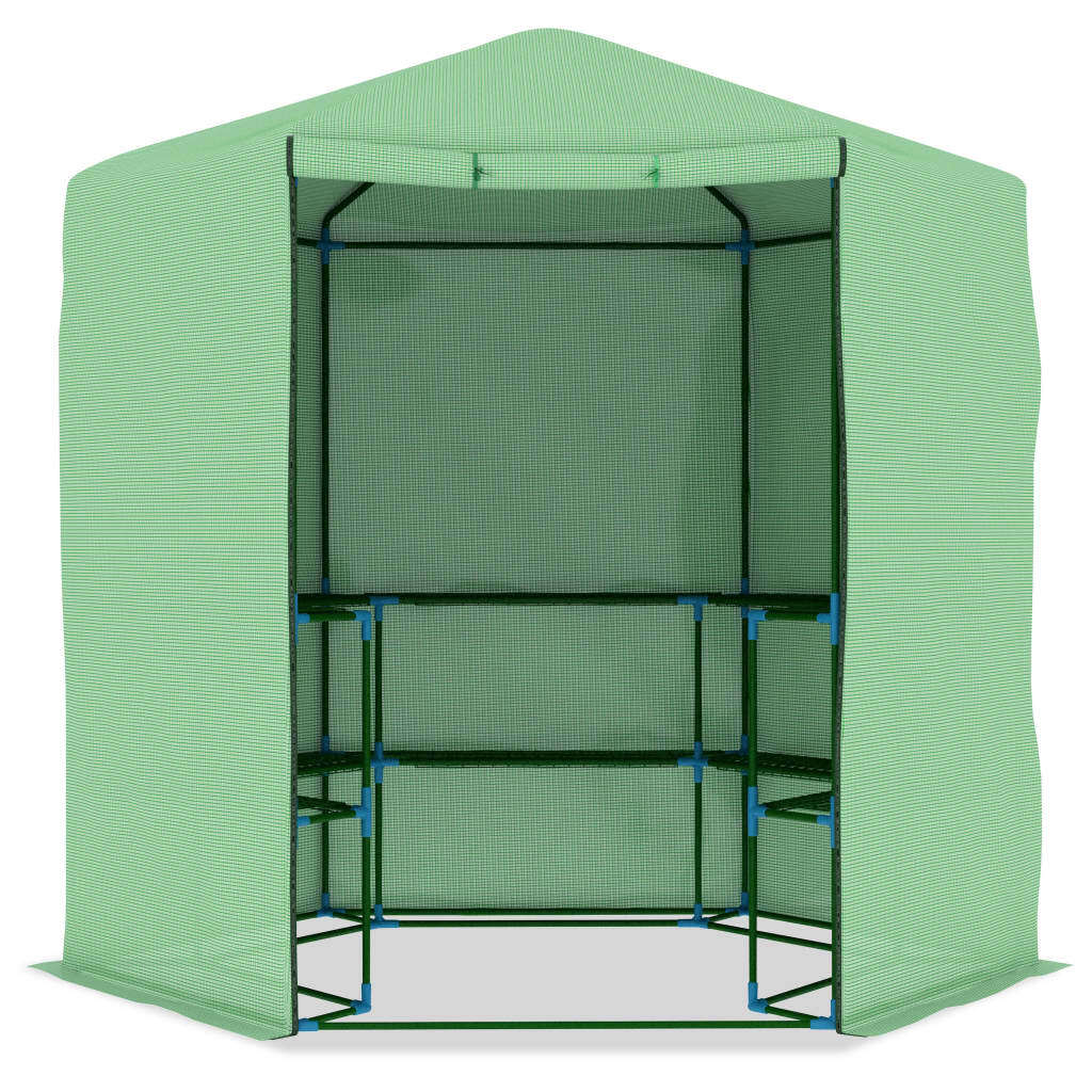 Greenhouse with Shelves Steel 89.4"x87.8