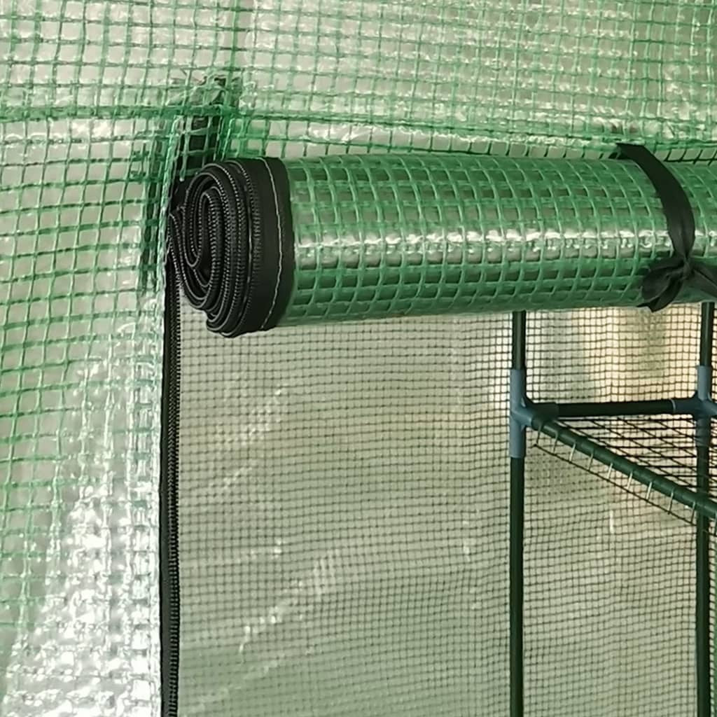 Greenhouse with Shelves Steel 89.4"x87.8
