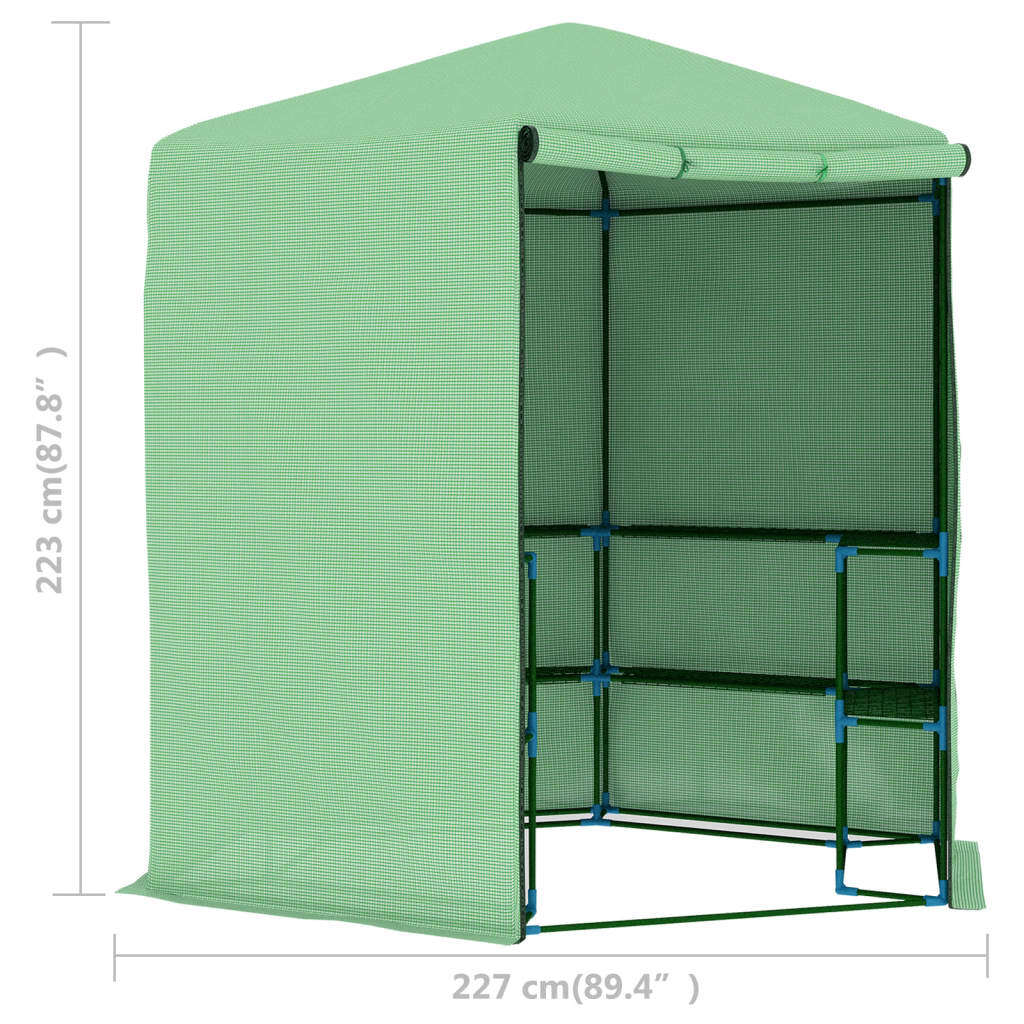 Greenhouse with Shelves Steel 89.4"x87.8