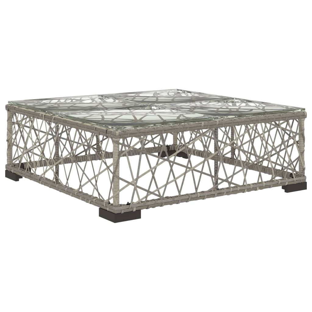 8 Piece Patio Lounge Set with Cushions Poly Rattan Gray