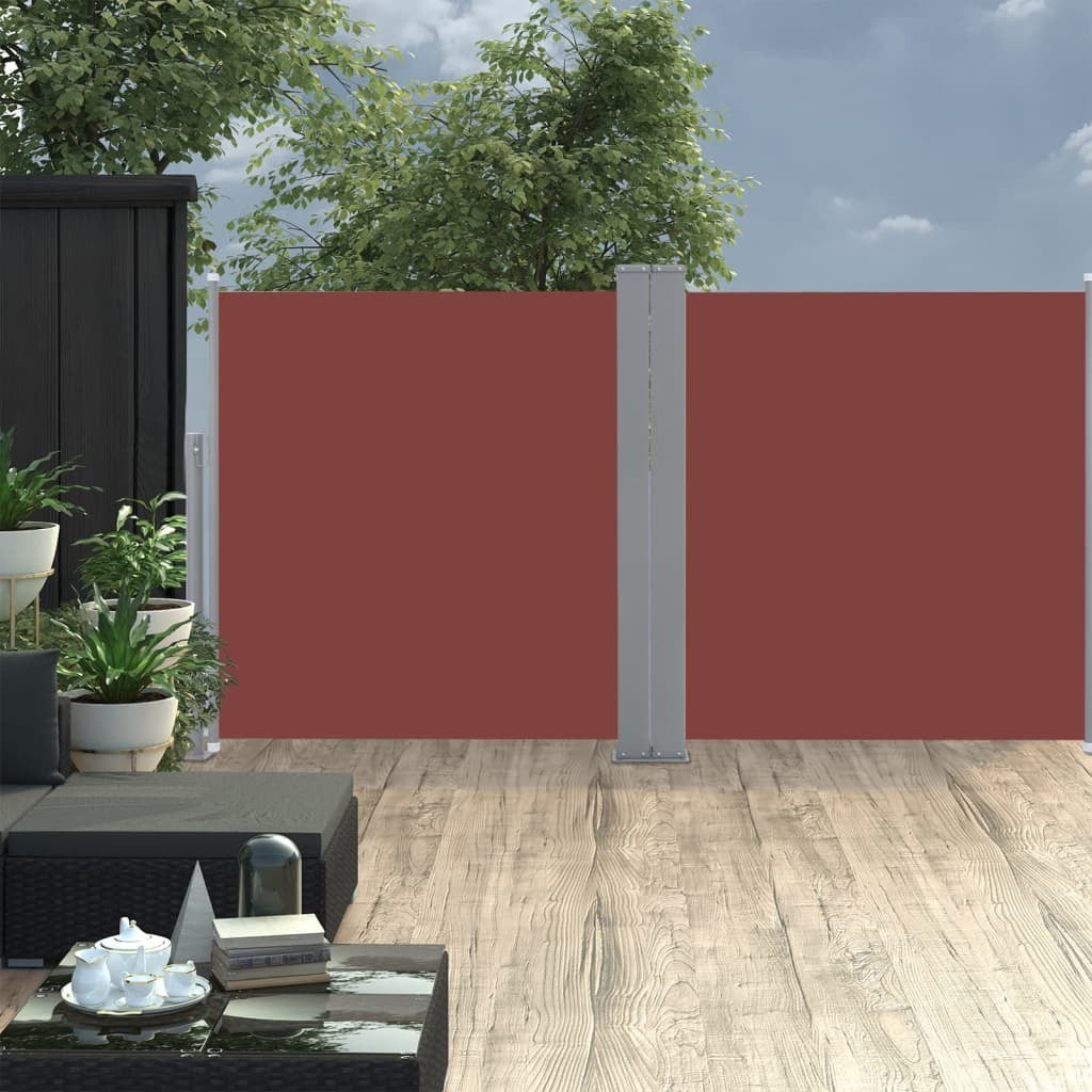 Retractable Side Awning Brown 47.2"x236.2