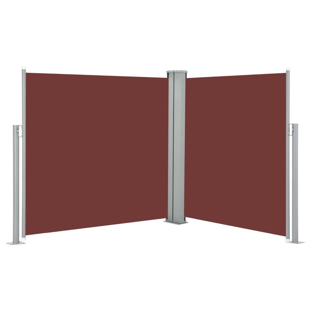 Retractable Side Awning Brown 47.2"x236.2