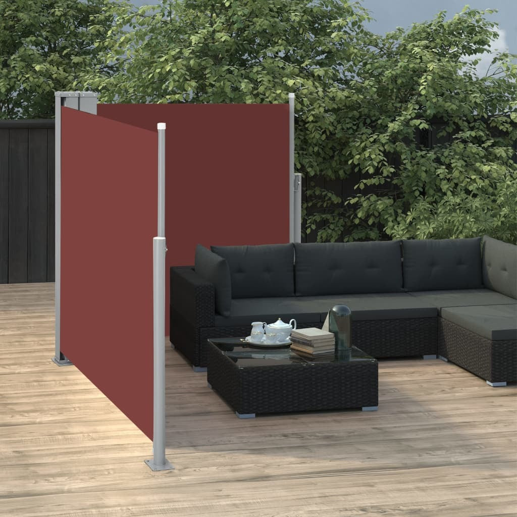 Retractable Side Awning Brown 47.2"x236.2