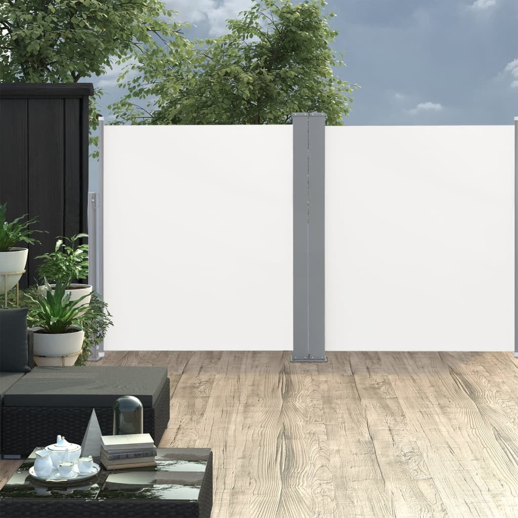Retractable Side Awning Cream 55.1"x236.2