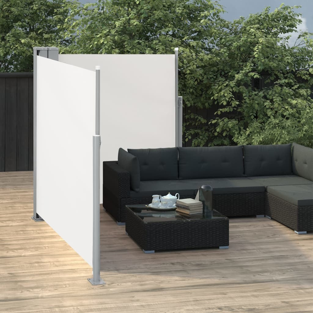 Retractable Side Awning Cream 55.1"x236.2