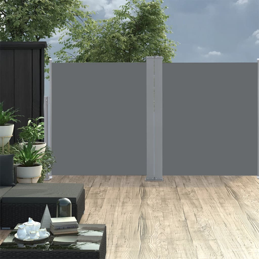 Retractable Side Awning Anthracite 55.1"x236.2