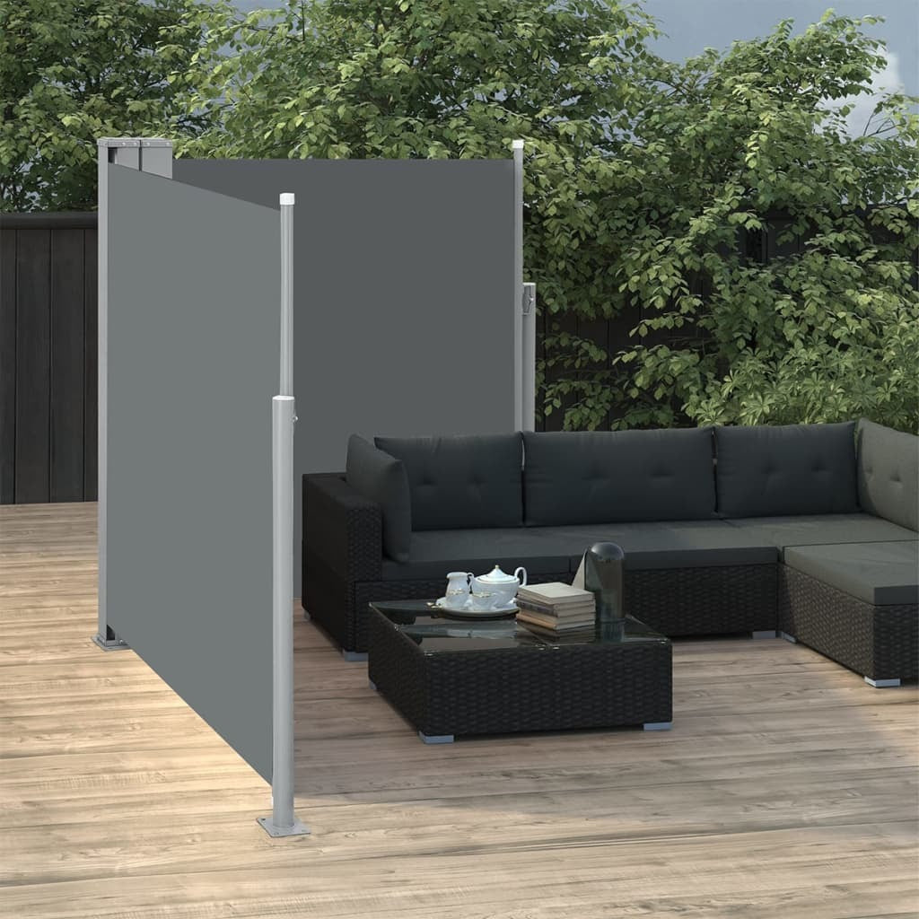 Retractable Side Awning Anthracite 55.1"x236.2