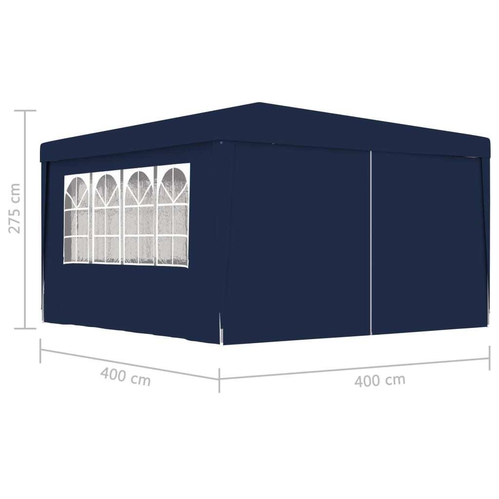 Professional Party Tent with Side Walls 13.1'x13.1'Blue 0.3 oz/ft