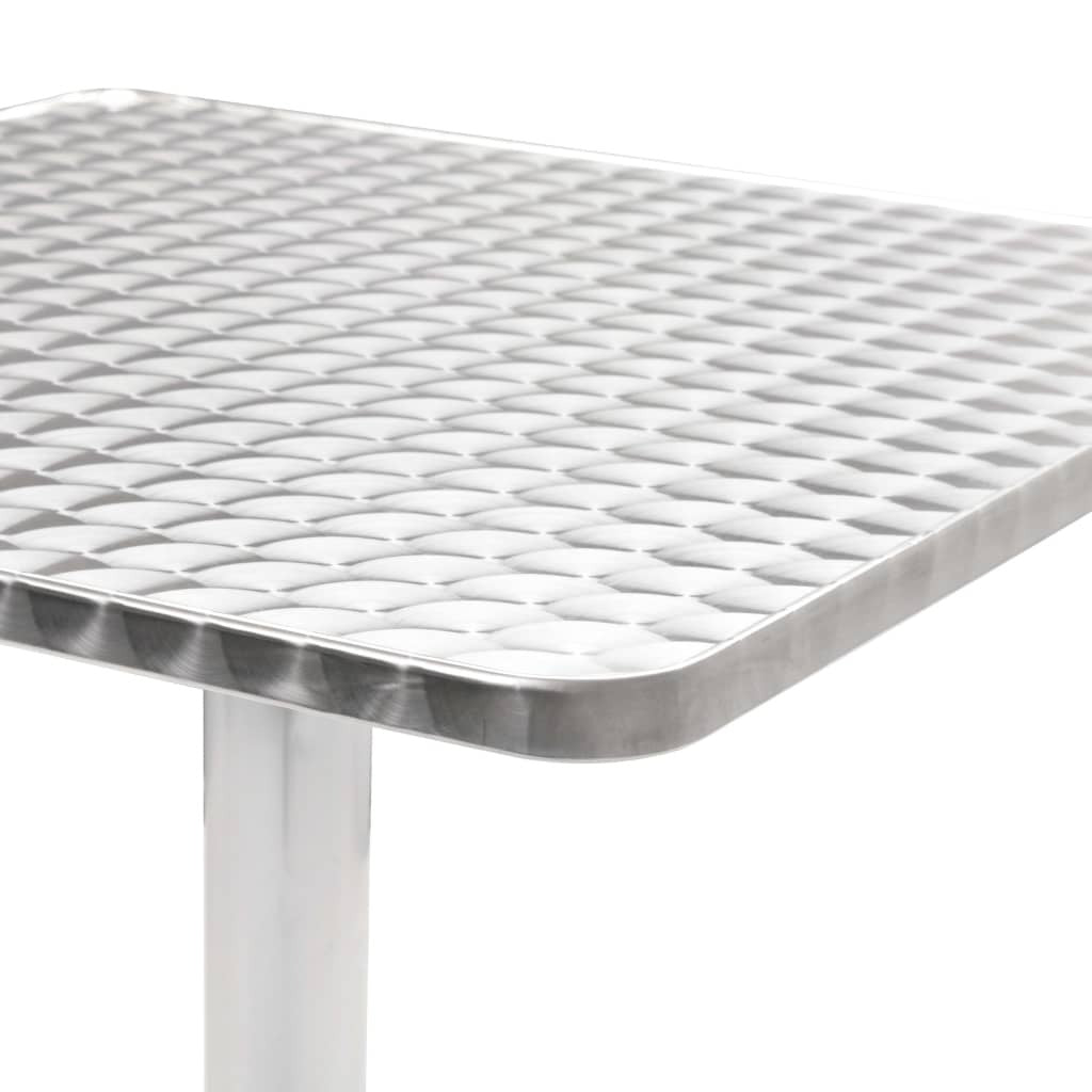 Patio Table Silver 23.6"x23.6"x27.6" Aluminum