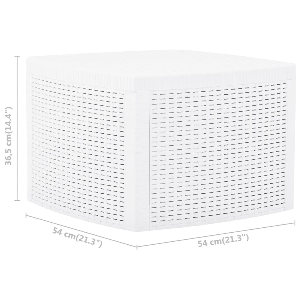 Side Table White 21.3"x21.3"x14.4" Plastic