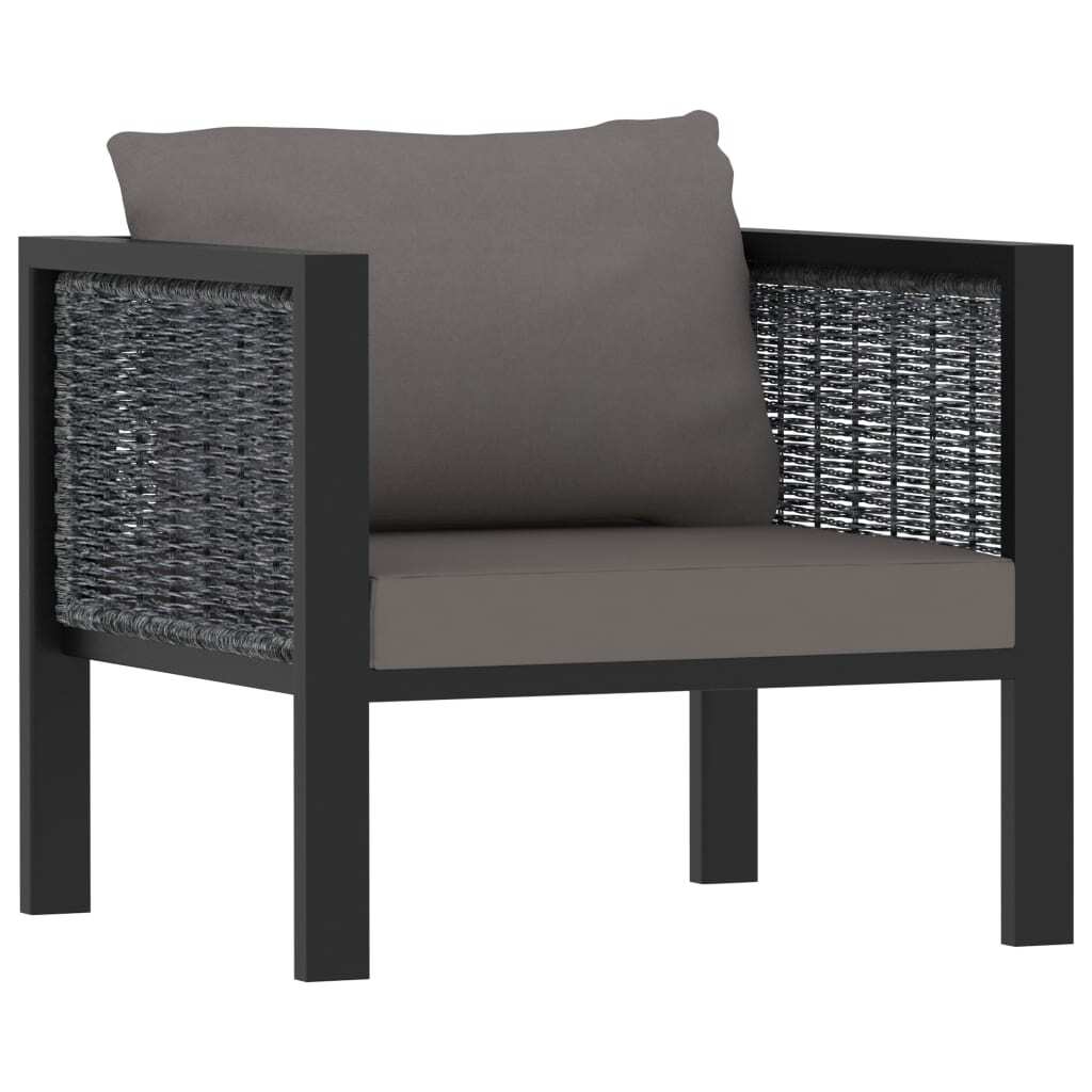 6 Piece Patio Lounge Set with Cushions Poly Rattan Anthracite