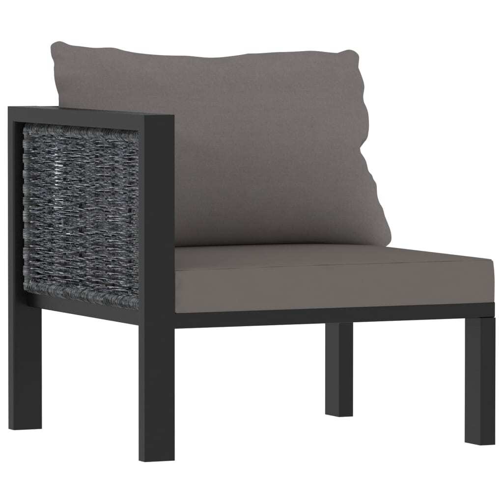 6 Piece Patio Lounge Set with Cushions Poly Rattan Anthracite