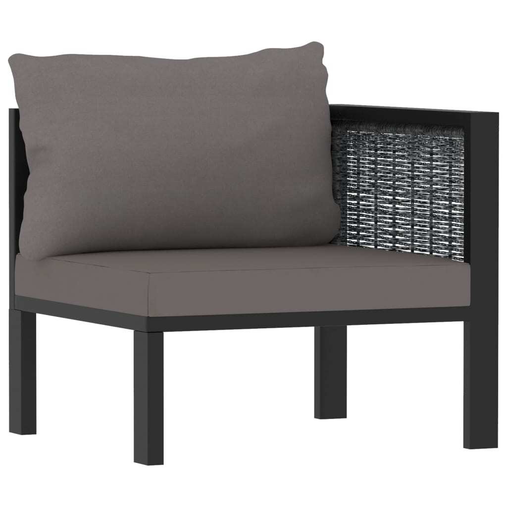 6 Piece Patio Lounge Set with Cushions Poly Rattan Anthracite