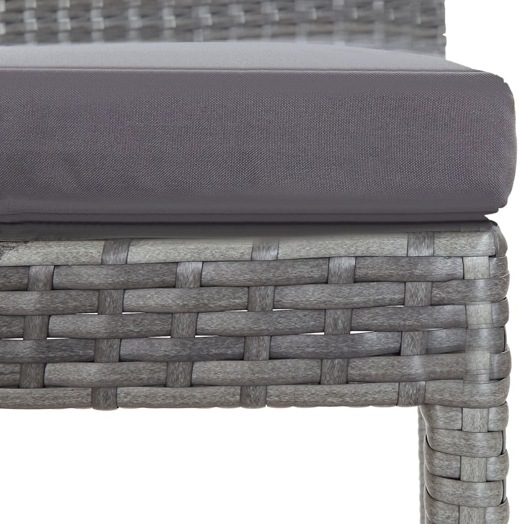 5 Piece Patio Bar Set Poly Rattan and Acacia Wood Gray