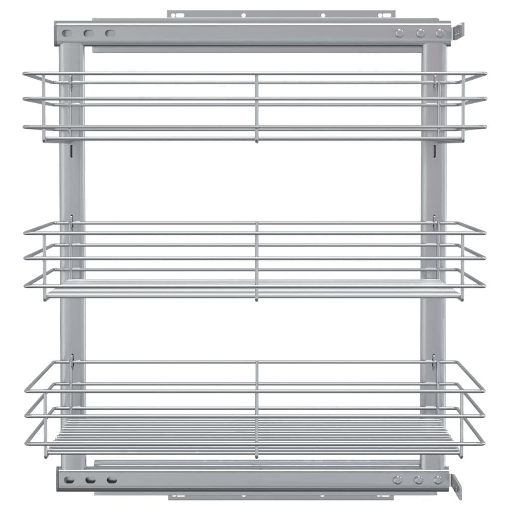 3-Tier Pull-out Kitchen Wire Basket Silver 18.5"x13.8"x22