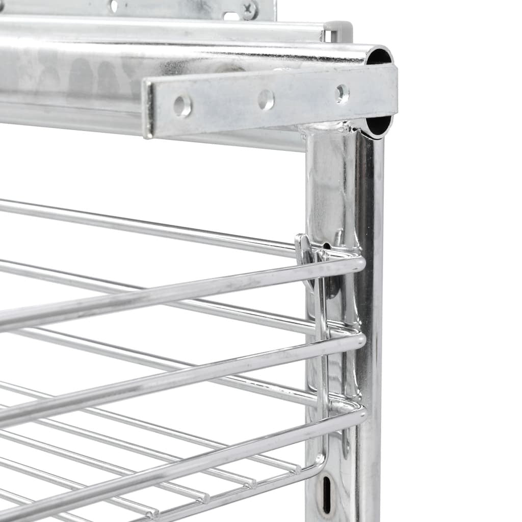 3-Tier Pull-out Kitchen Wire Basket Silver 18.5"x13.8"x22