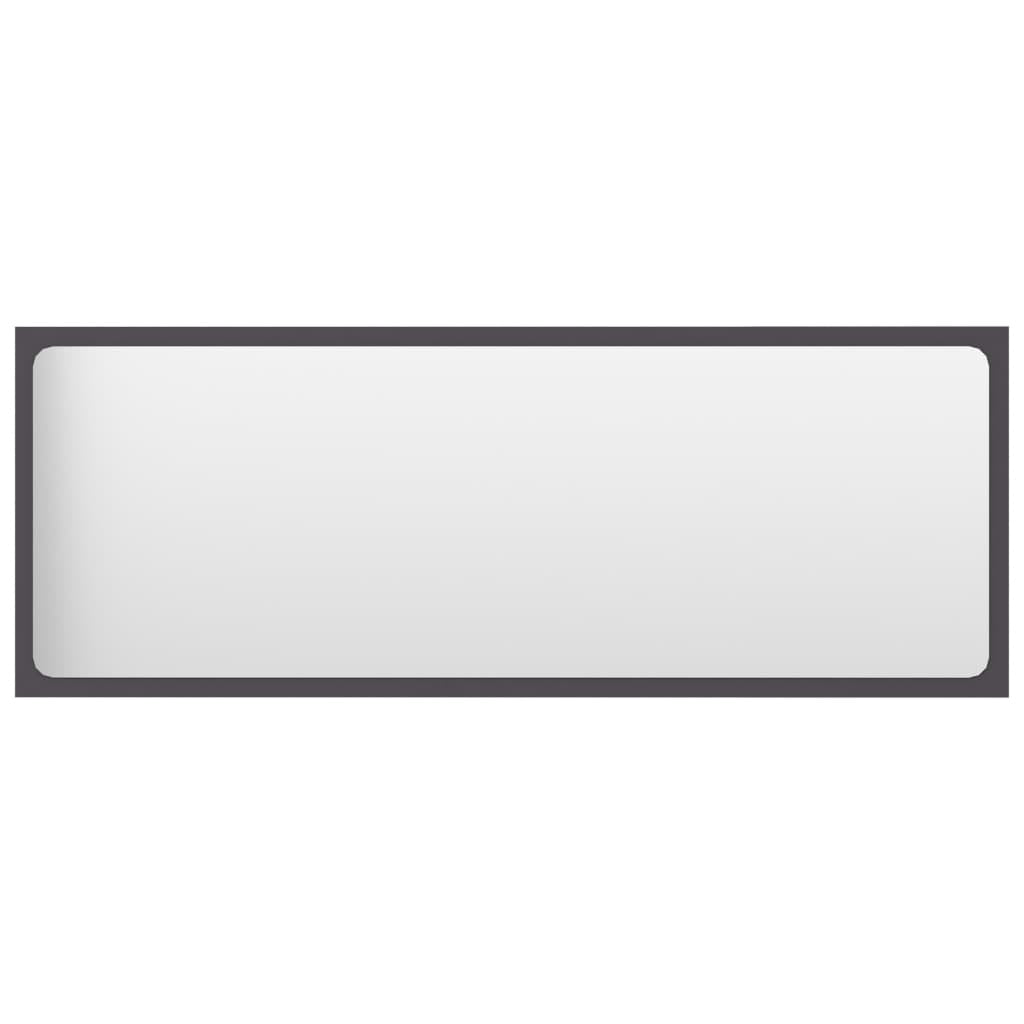 Bathroom Mirror Gray 39.4"x0.6"x14.6" Engineered Wood