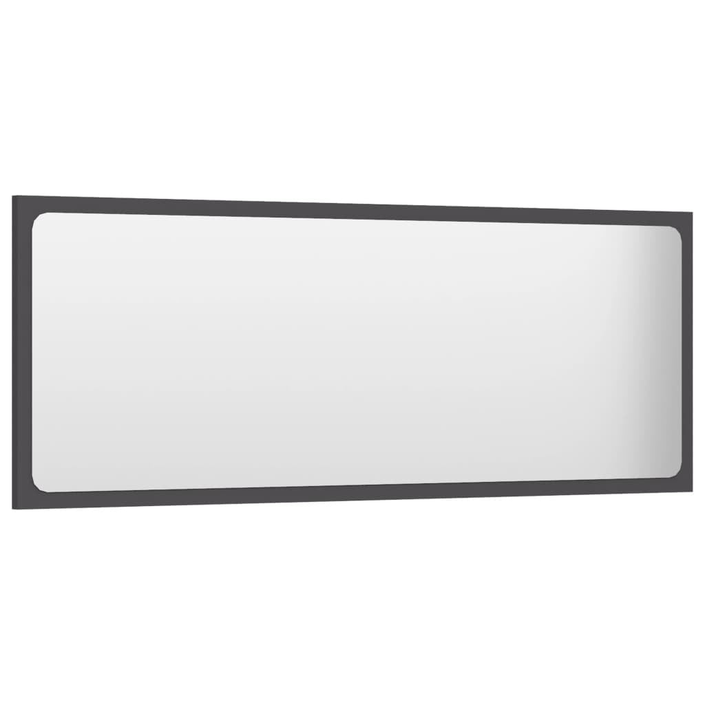Bathroom Mirror Gray 39.4"x0.6"x14.6" Engineered Wood