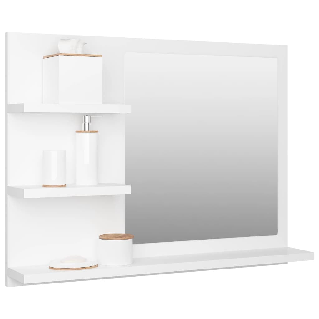 Bathroom Mirror White 23.6"x4.1"x17.7" Engineered Wood