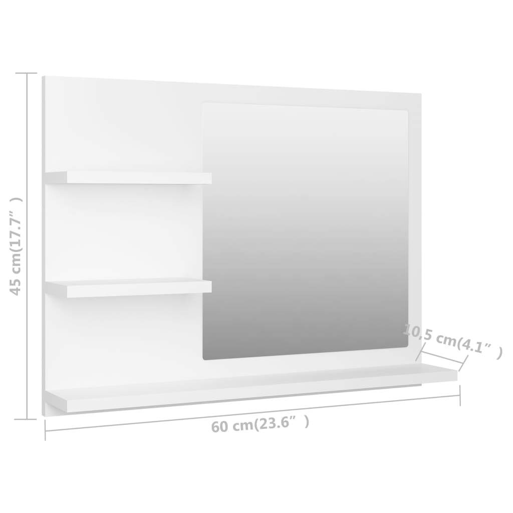 Bathroom Mirror White 23.6"x4.1"x17.7" Engineered Wood