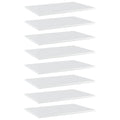 Bookshelf Boards 8 pcs High Gloss White 23.6"x15.7"x0.6" Engineered Wood