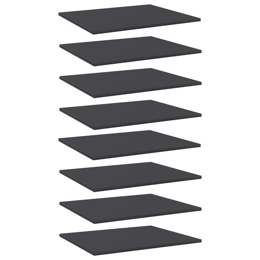 Bookshelf Boards 8 pcs Gray 23.6"x19.7"x0.6" Engineered Wood
