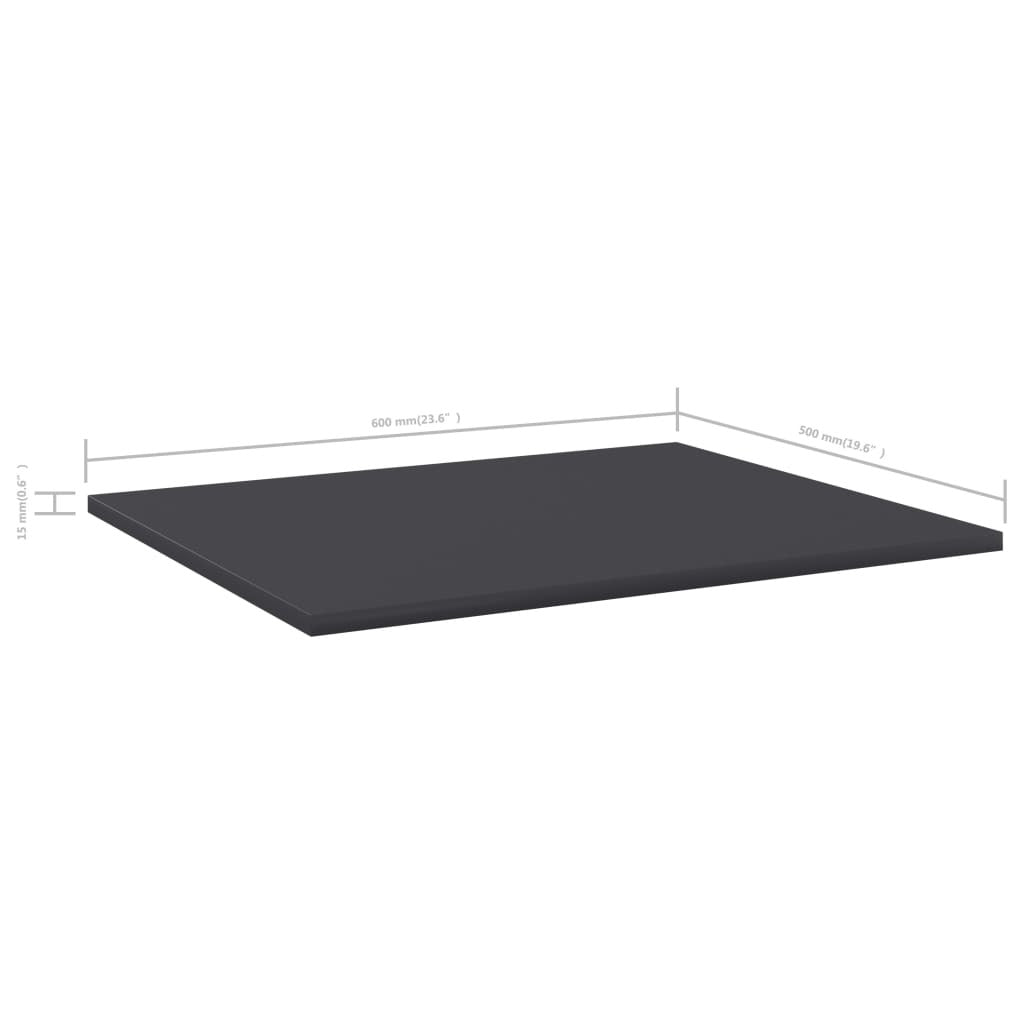 Bookshelf Boards 8 pcs Gray 23.6"x19.7"x0.6" Engineered Wood