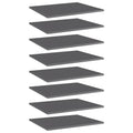 Bookshelf Boards 8 pcs High Gloss Gray 23.6"x19.7"x0.6" Engineered Wood