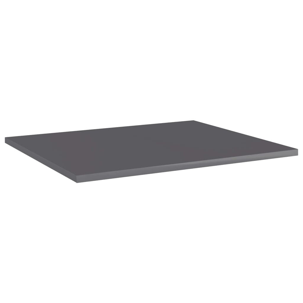 Bookshelf Boards 8 pcs High Gloss Gray 23.6"x19.7"x0.6" Engineered Wood