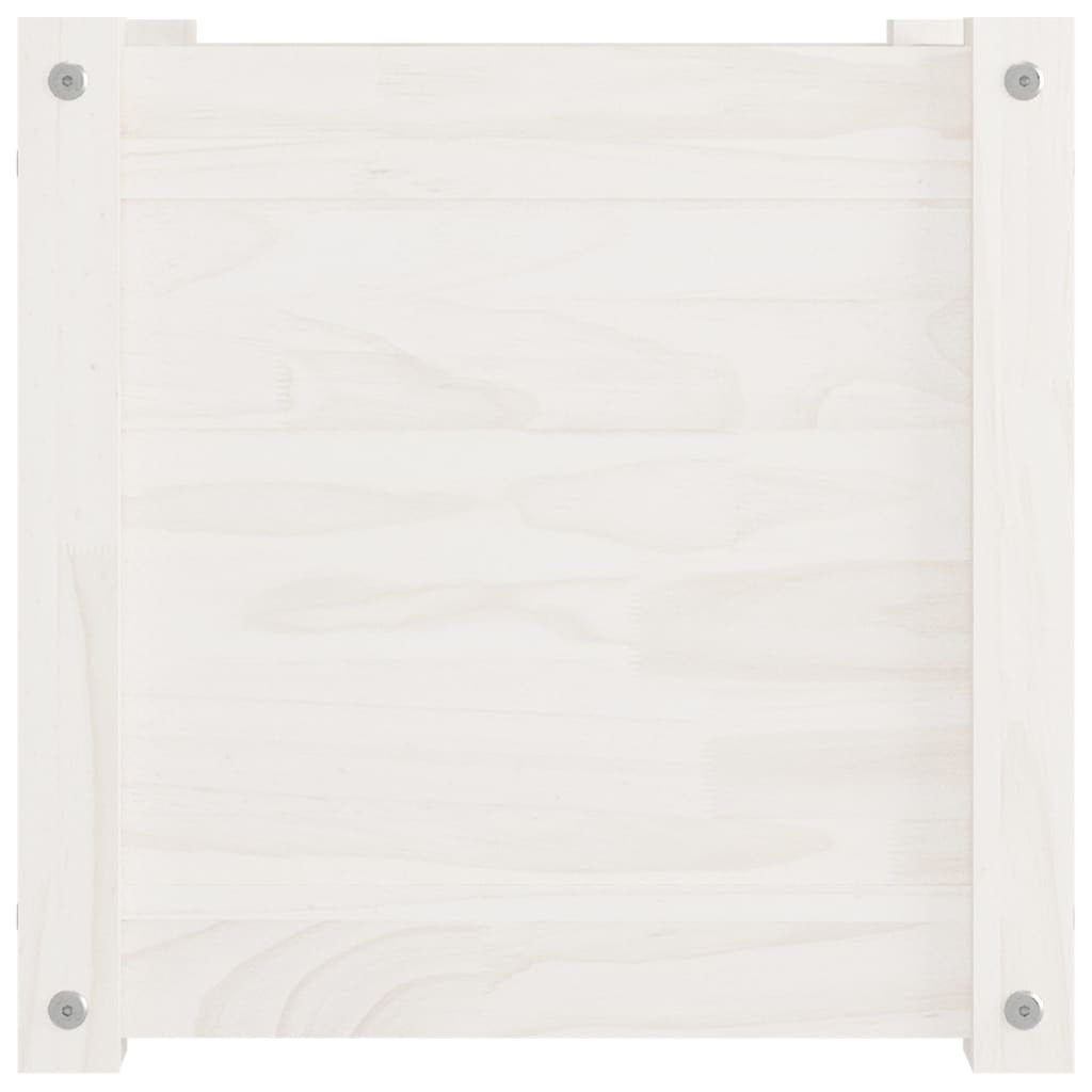 Garden Planters 2 pcs White 15.7"x15.7"x15.7" Solid Wood Pine