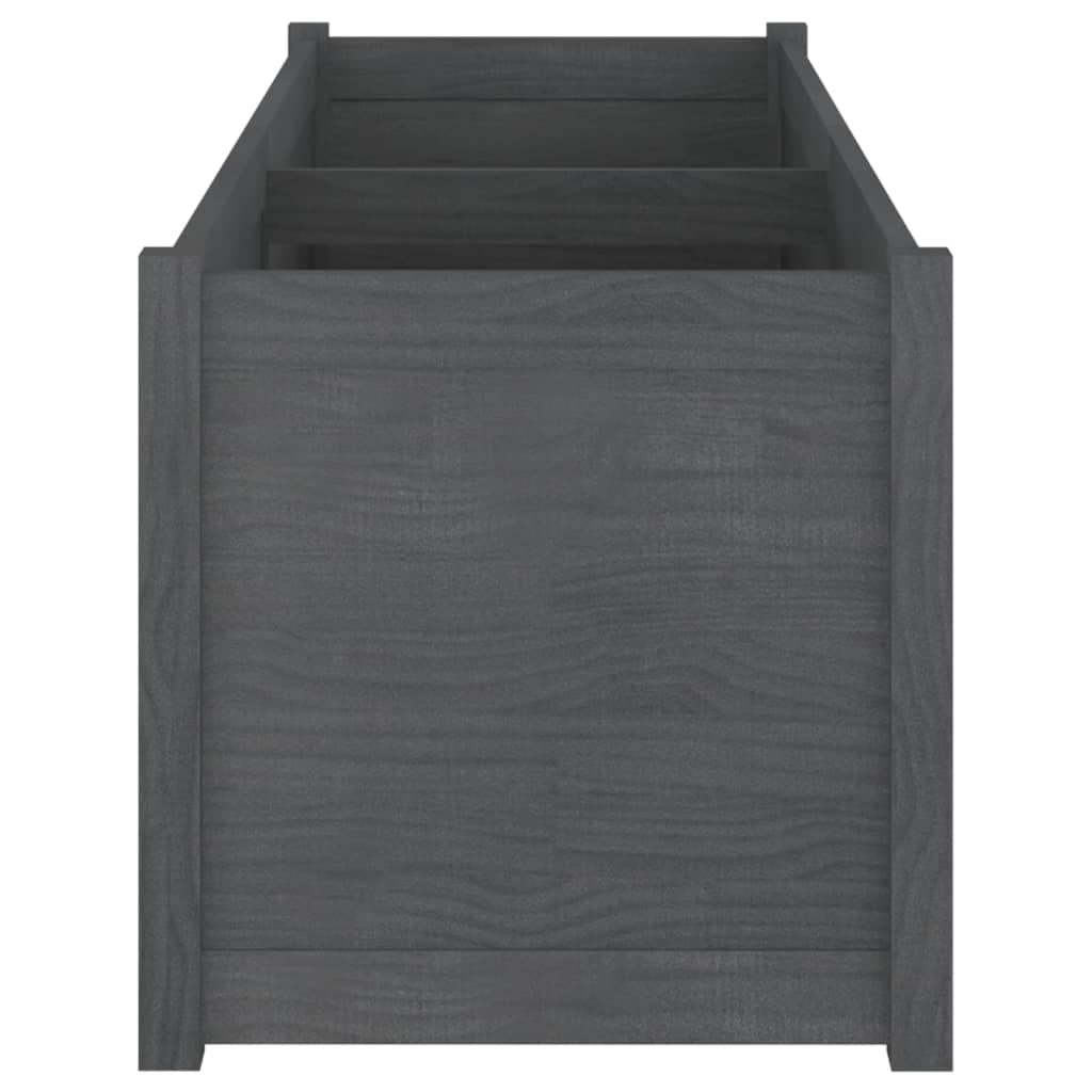 Garden Planter Gray 59.1"x19.7"x19.7" Solid Wood Pine