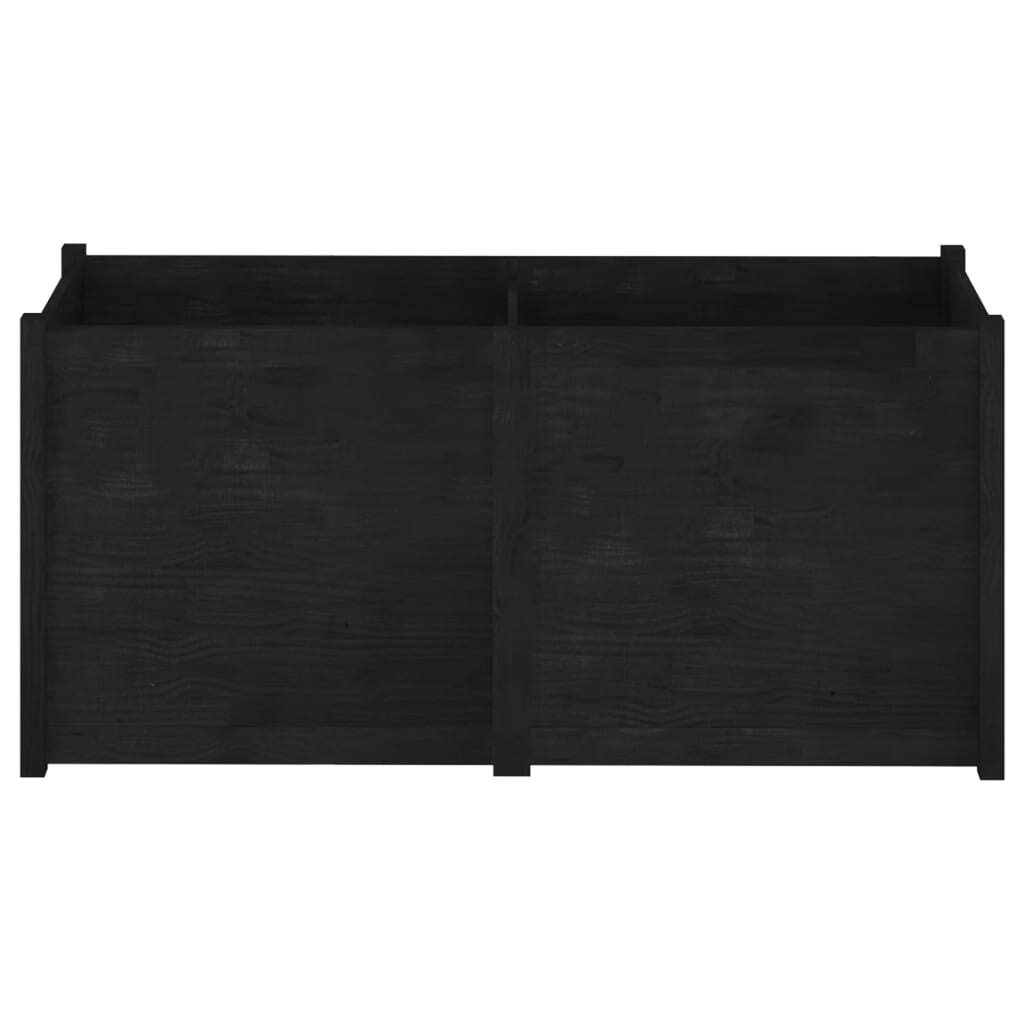 Garden Planter Black 59.1"x19.7"x27.6" Solid Wood Pine