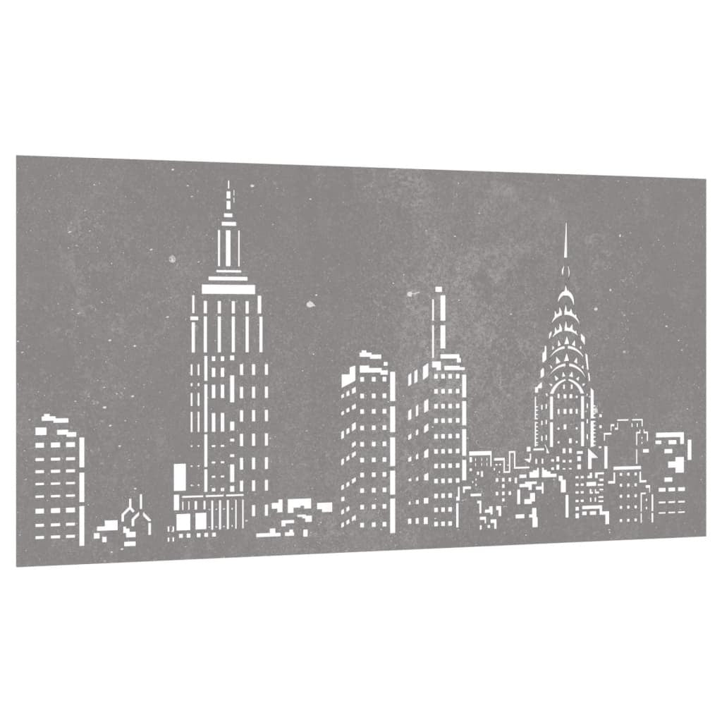 Patio Wall Decoration 41.3"x21.7" Corten Steel Skyline Design