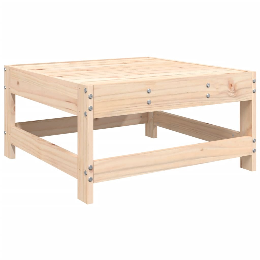 Patio Footstool with Cushion Solid Wood Pine