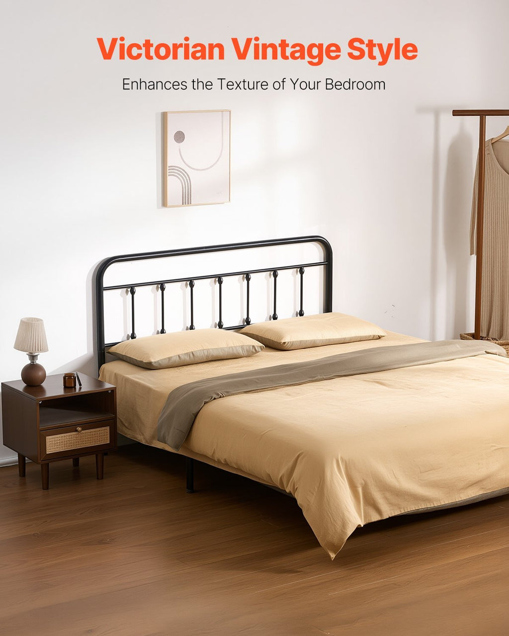 Metal Headboard, Queen Size Headboard with Adjustable Height, Metal Headboard for Queen Size Bed, W59.65 x H40.55 x D1.5 inches, Ideal for Bedroom, Hotel, Homestay, Dormitory, Black